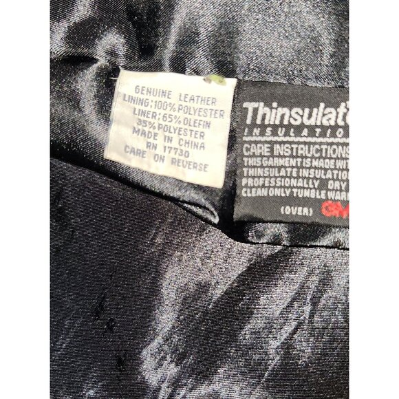 Field Gear Genuine Leather Coat Vtg Black Adult M Removable 3M Thinsulate Liner - Picture 4 of 16